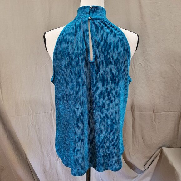 Cable & Gauge size medium blue roughed mock neck halter top NWT - Picture 12 of 12